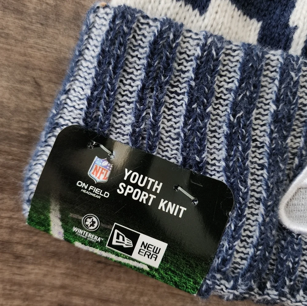 New Era NFL Seattle Seahawks Youth Sport Knit Pom Beanie NEW
